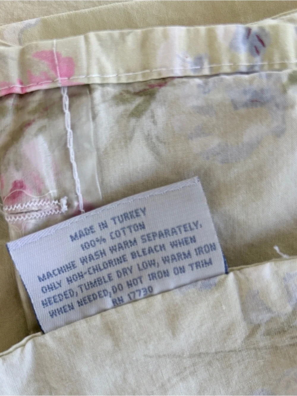 Simply Shabby Chic light green Pink Roses Floral Shower Curtain Cotton Cottage